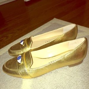 KATY PERRY GOLD EVIL EYE FLATS